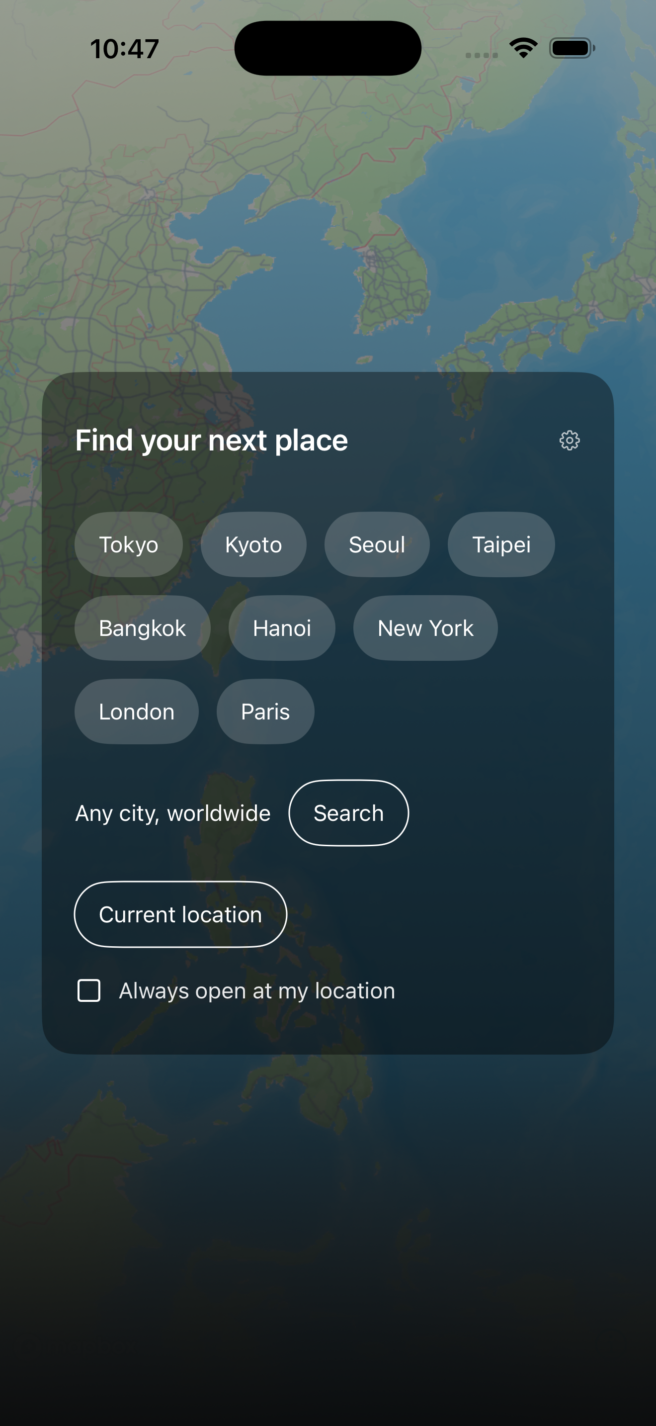 CityYoYo AI audio city guide — map screen with narration playing